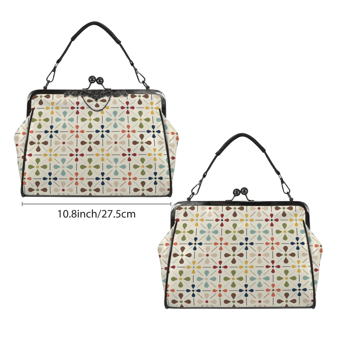 Kate McEnroe New York Danish Modern Floral Scandinavian Mid Century Kiss Lock HandbagCrossbody BagsD3429244