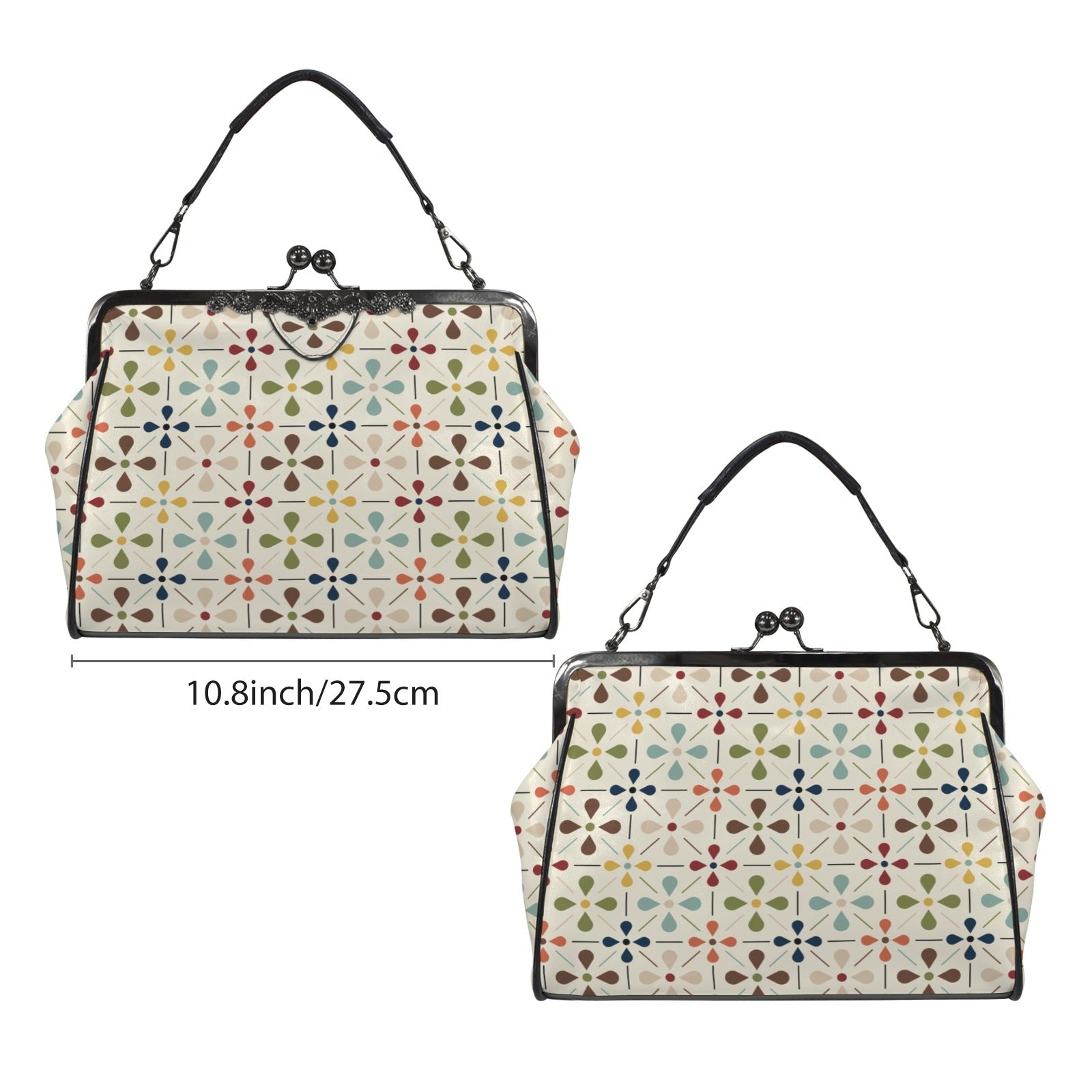 Kate McEnroe New York Danish Modern Floral Scandinavian Mid Century Kiss Lock HandbagCrossbody BagsD3429244