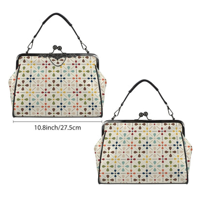 Kate McEnroe New York Danish Modern Floral Scandinavian Mid Century Kiss Lock HandbagCrossbody BagsD3429244