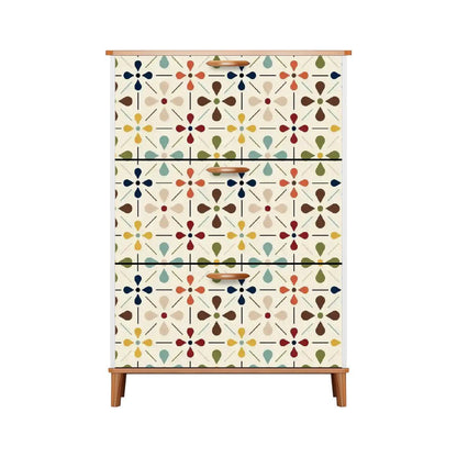 Kate McEnroe New York Danish Scandi Floral Shoe Storage, Mid Century Modern Cabinet, Retro Entryway OrganizerShoe Storagen0WRm1ailf