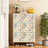 Kate McEnroe New York Danish Scandi Floral Shoe Storage, Mid Century Modern Cabinet, Retro Entryway OrganizerShoe Storagen0WRm1ailf