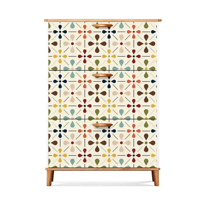 Kate McEnroe New York Danish Scandi Floral Shoe Storage, Mid Century Modern Cabinet, Retro Entryway OrganizerShoe Storagen0WRm1ailf