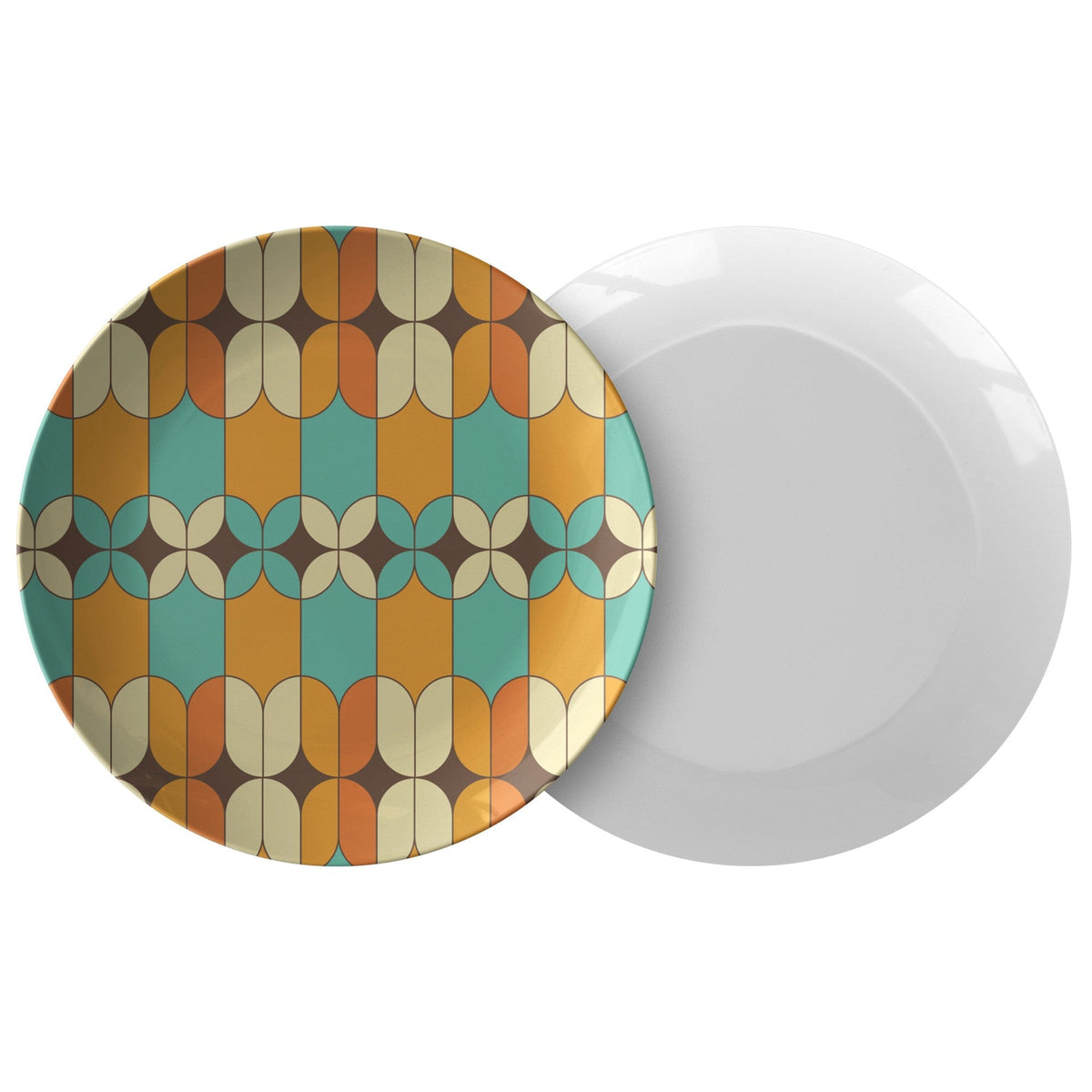 Kate McEnroe New York Dinner Plate in 50s Retro Groovy Mid Mod AestheticPlatesP20 - ORA - TUR - S51