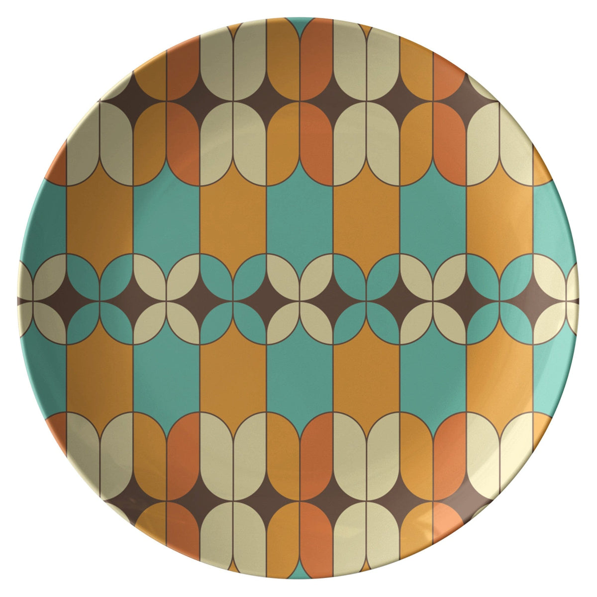 Kate McEnroe New York Dinner Plate in 50s Retro Groovy Mid Mod AestheticPlatesP20 - ORA - TUR - S51