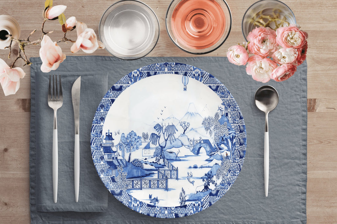 Kate McEnroe New York Dinner Plate in Blue Willow ChinoiseriePlates9820SINGLE