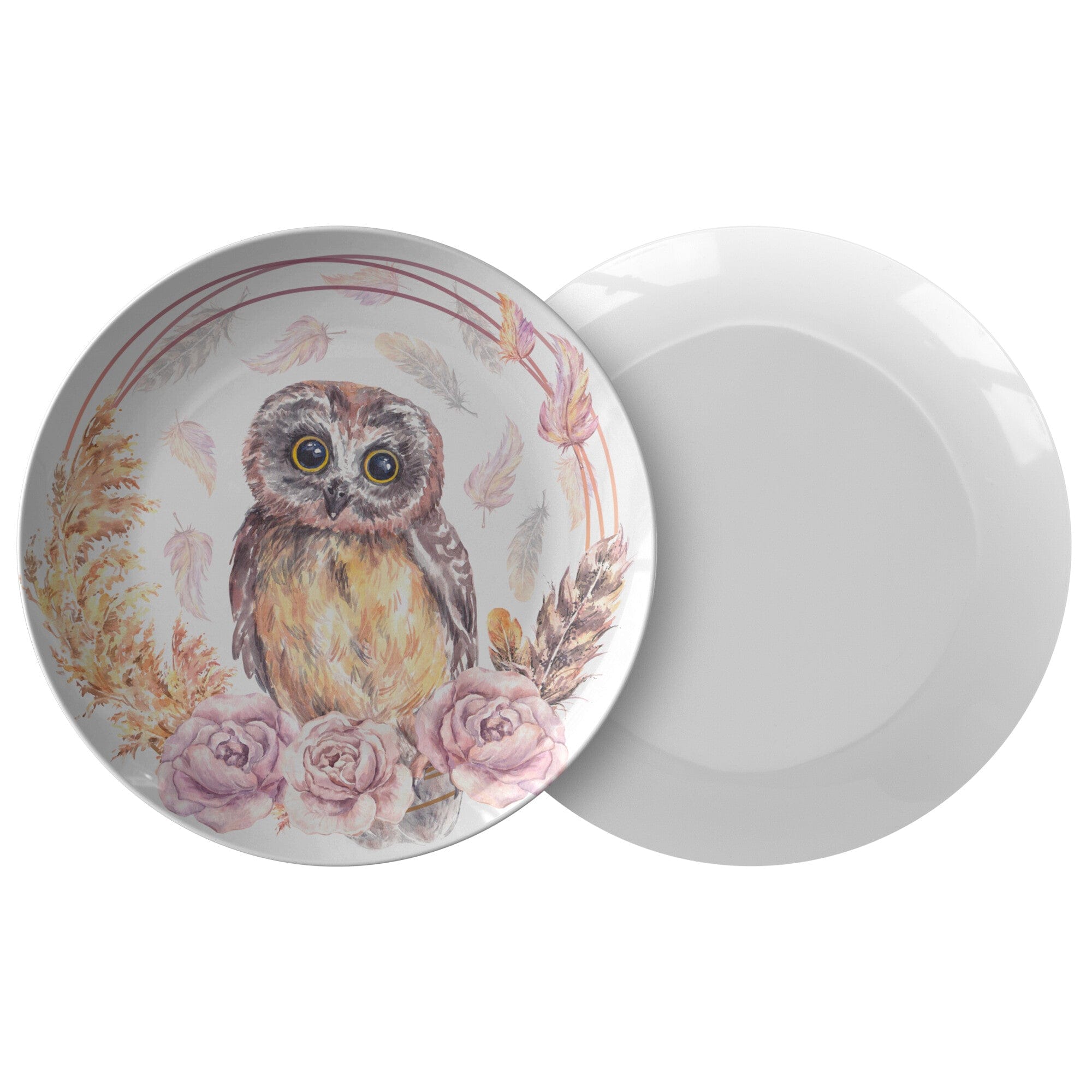 Kate McEnroe New York Dinner Plate in Boho Florals and OwlPlates9820SINGLE