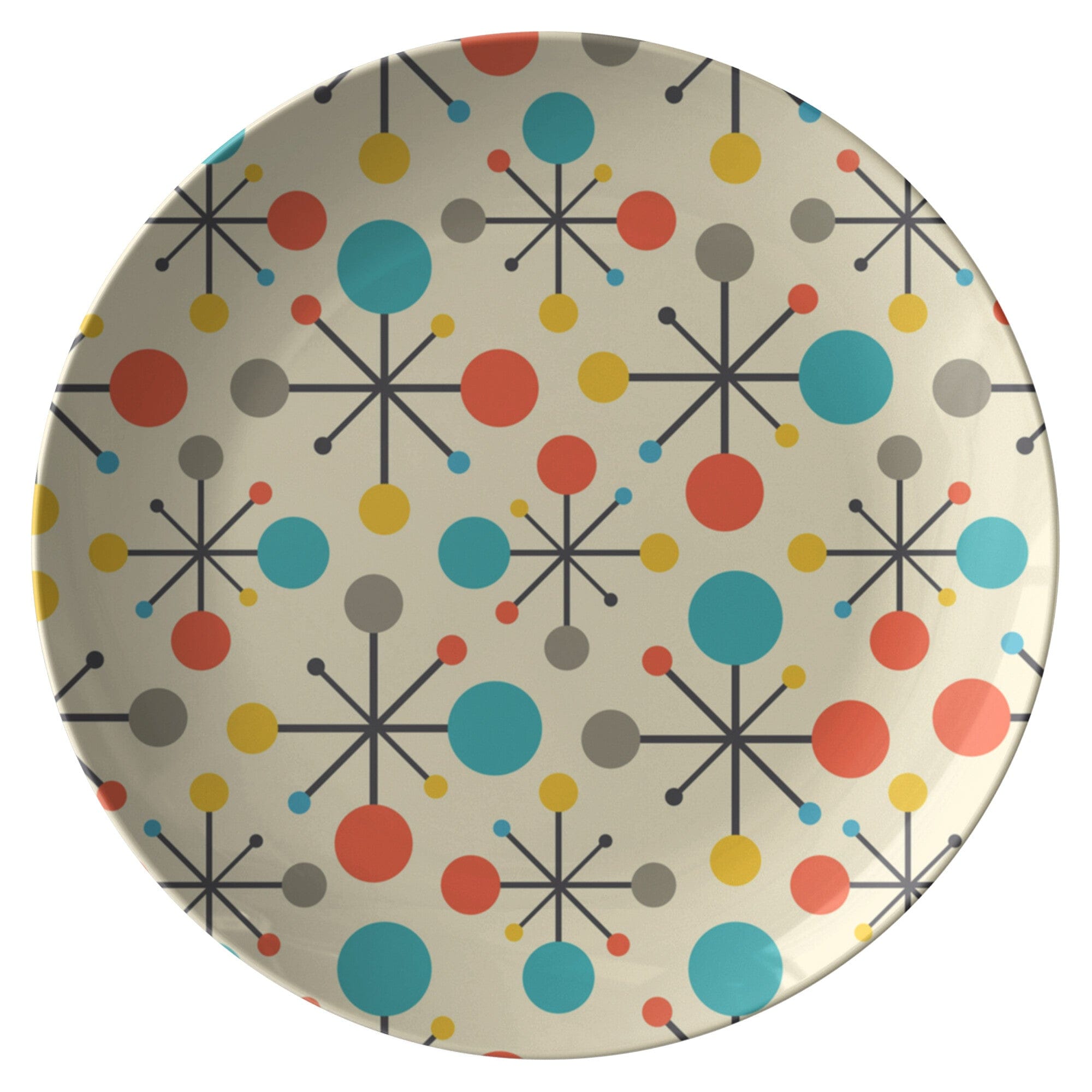 Kate McEnroe New York Dinner Plate in Mid Century Modern Fifties Atomic Retro StarburstPlatesP20 - FIF - CRE - 19AS