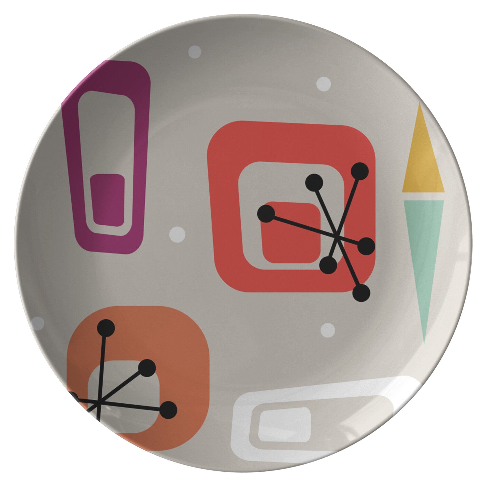 Kate McEnroe New York Dinner Plate in Mid Century Modern PrintPlatesP20 - RET - CRE - 17S