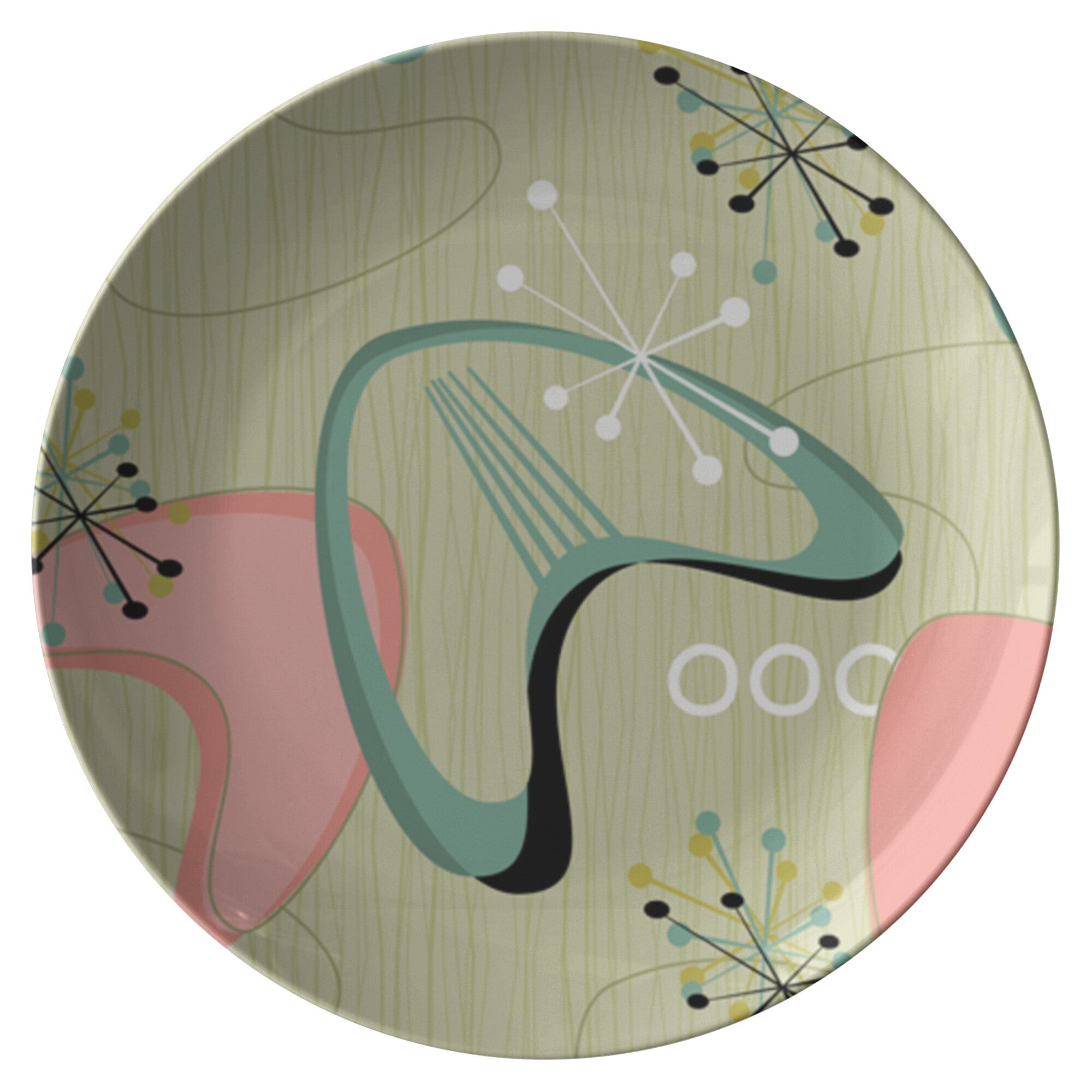 Kate McEnroe New York Dinner Plate in Mid Century Modern Retro Starburst BoomerangsPlates9820SINGLE
