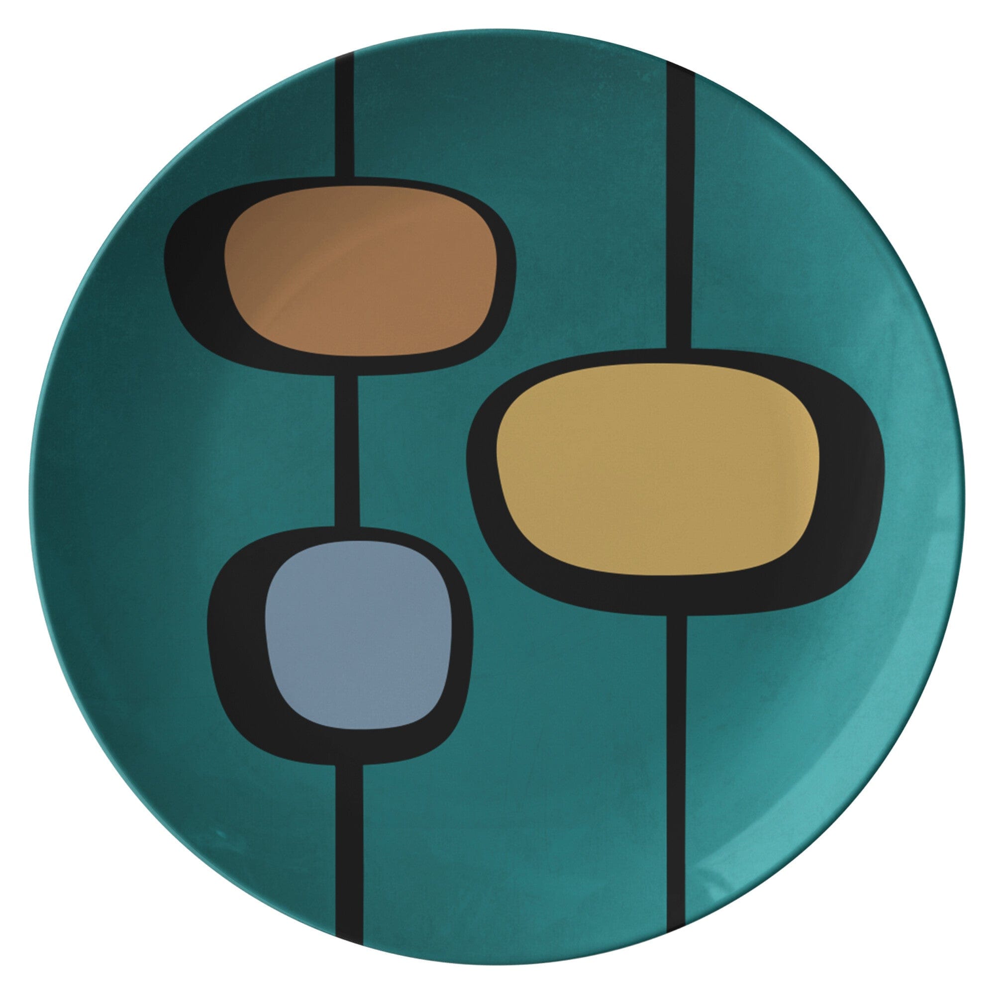 Kate McEnroe New York Dinner Plate in Vintage 50s Retro Mid Century Abstract PrintPlates9820SINGLE