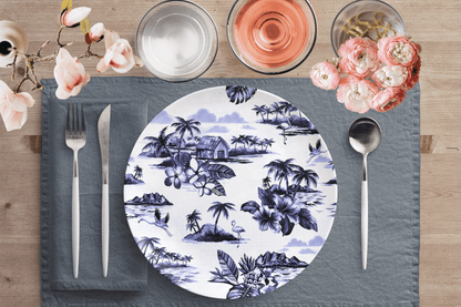 Kate McEnroe New York Dinner Plate in Vintage Hawaiian Tropical Island Scenes Plates Single 9820SINGLE