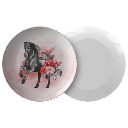 Kate McEnroe New York Dinner Plate in Watercolor Horse and Roses Plates