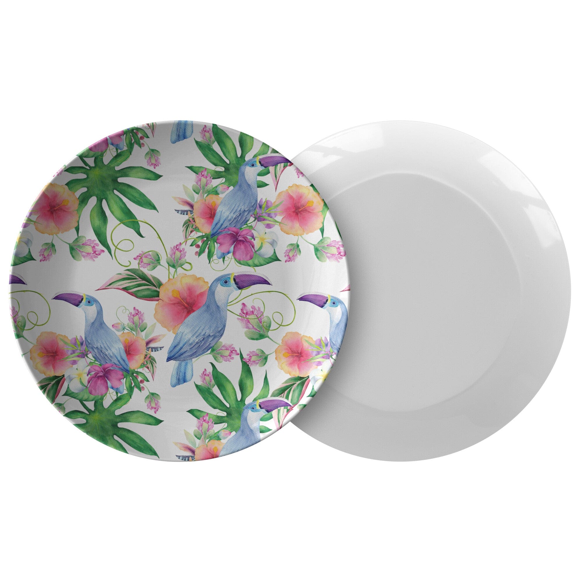 Kate McEnroe New York Dinner Plate in Watercolor Toucan Floral ArtPlates9820SINGLE