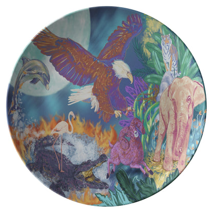 Kate McEnroe New York Dinner Plate in Wildlife Fantasy Art Plates