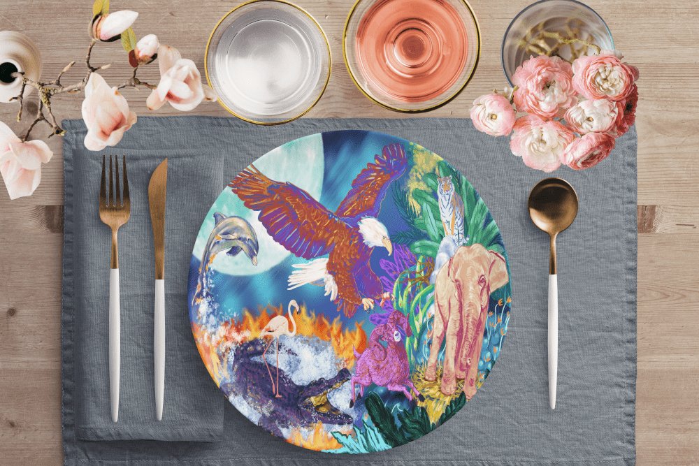 Kate McEnroe New York Dinner Plate in Wildlife Fantasy ArtPlates9820SINGLE
