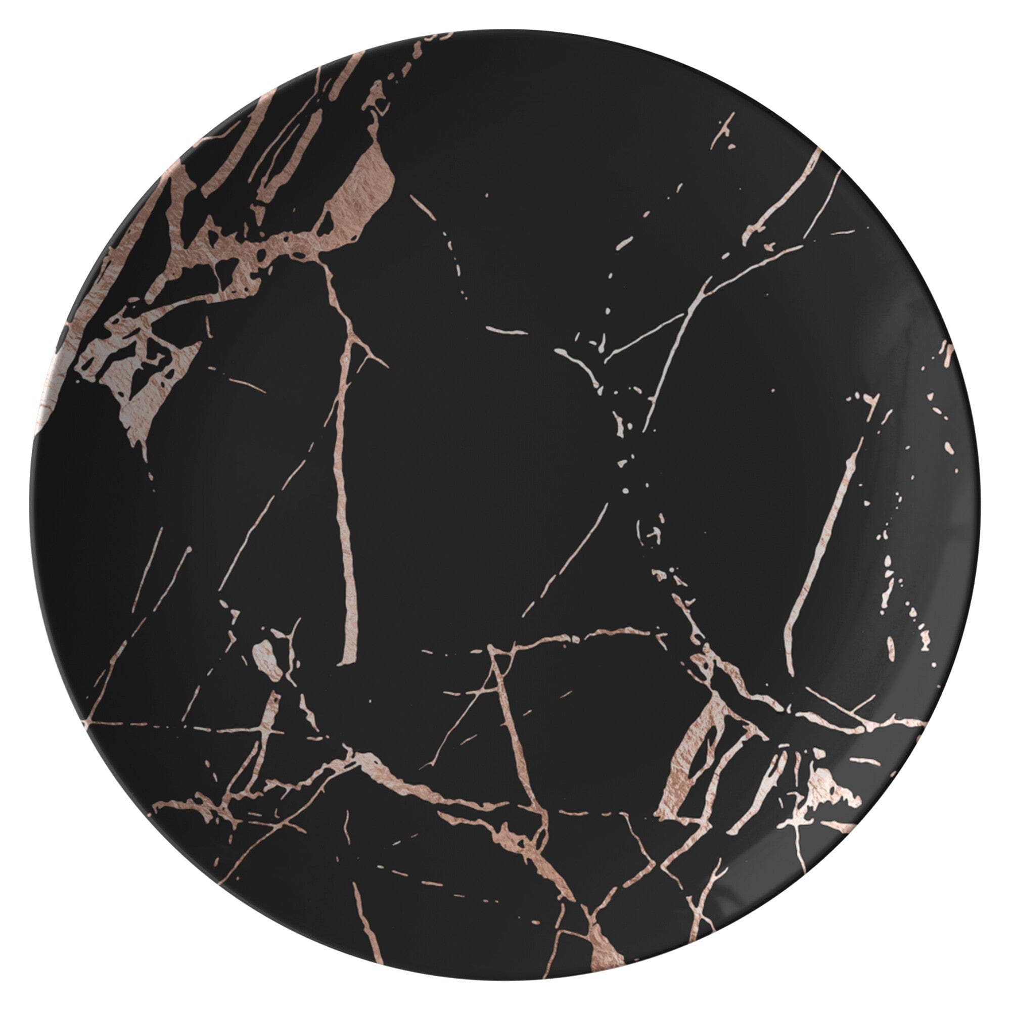 Kate McEnroe New York Dinner Plates in Luxurious Black &amp; Gold Marble VeinsPlates9820SINGLE