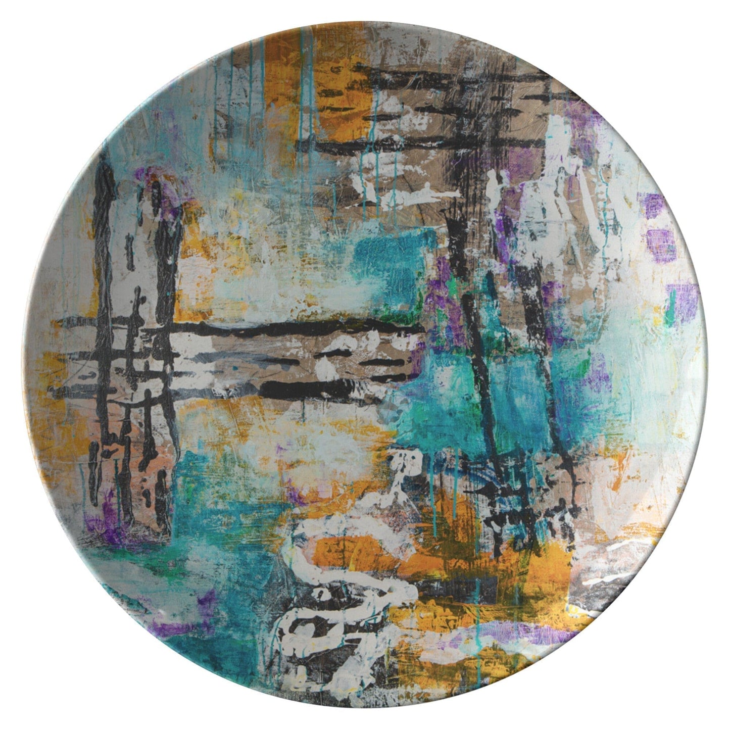 Kate McEnroe New York Dinner Plates in Modern Abstract Art Plates