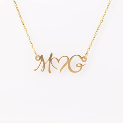 Kate McEnroe New York Double Initial Heart 18k Gold Necklace Necklaces Gold NCKGLDCHN01-DI