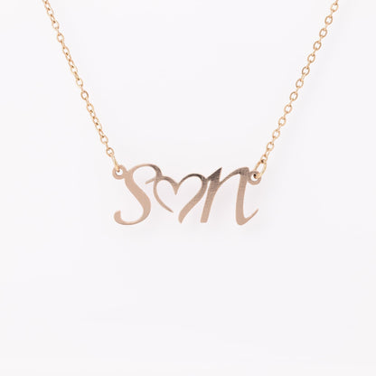 Kate McEnroe New York Double Initial Heart 18k Gold Necklace Necklaces Rose Gold NCKRSGCHN01-DI