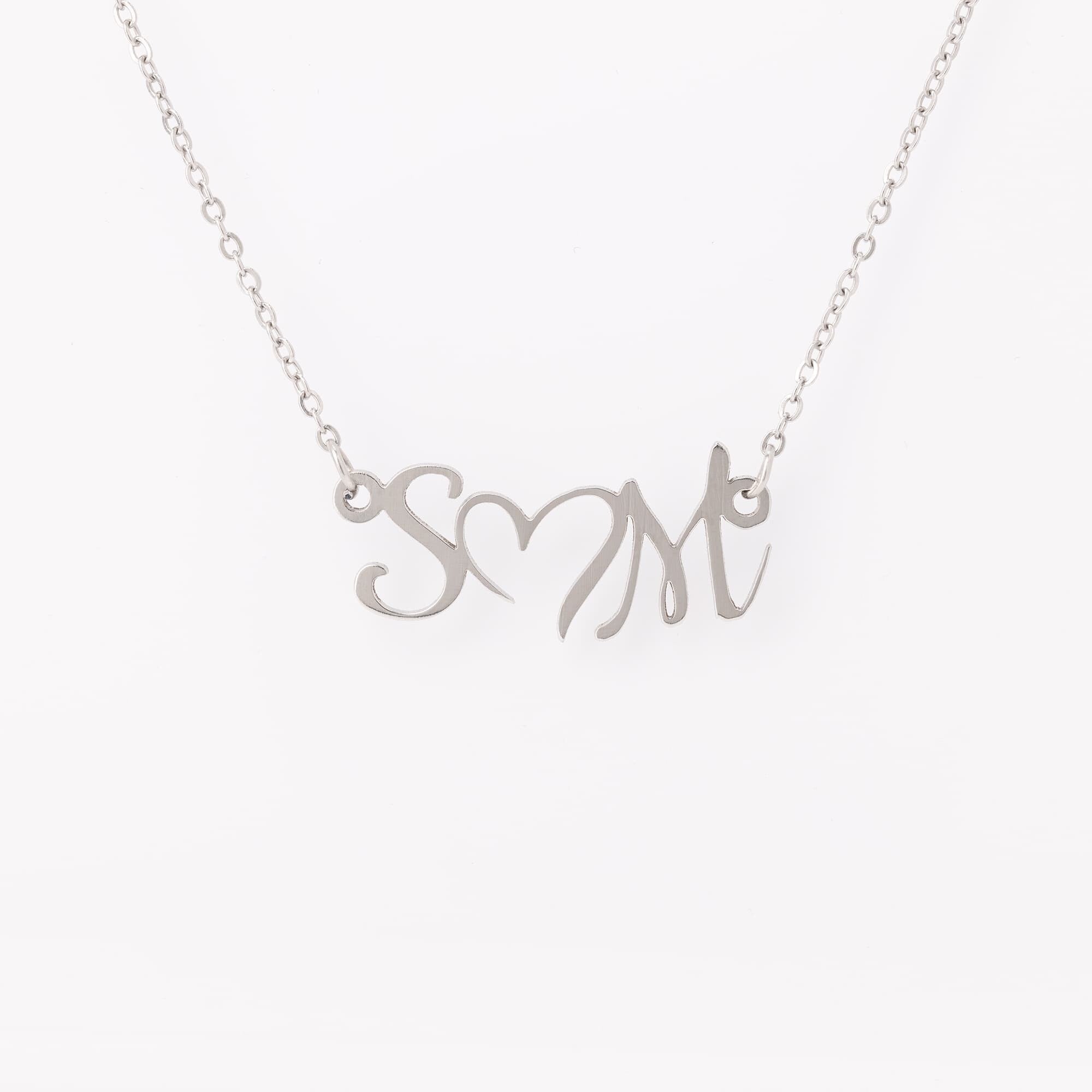 Kate McEnroe New York Double Initial Heart 18k Gold Necklace Necklaces Silver NCKSILCHN01-DI