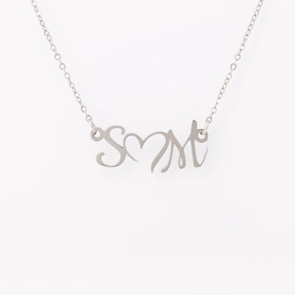 Kate McEnroe New York Double Initial Heart 18k Gold Necklace Necklaces Silver NCKSILCHN01-DI