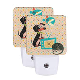 Kate McEnroe New York Doxie Dog Atomic Cat MCM Night Light, Retro Starburst Mid Century Dachshund DecorNight Lightstu4cudyn3q
