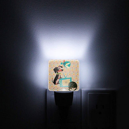 Kate McEnroe New York Doxie Dog Atomic Cat MCM Night Light, Retro Starburst Mid Century Dachshund DecorNight Lightstu4cudyn3q