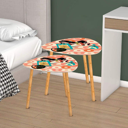 Kate McEnroe New York Doxie Dog, Atomic Kitsch Cat Dachshund Accent Tables, Mid Century Modern Retro Nesting TablesNesting TablesHltJvkKkJG