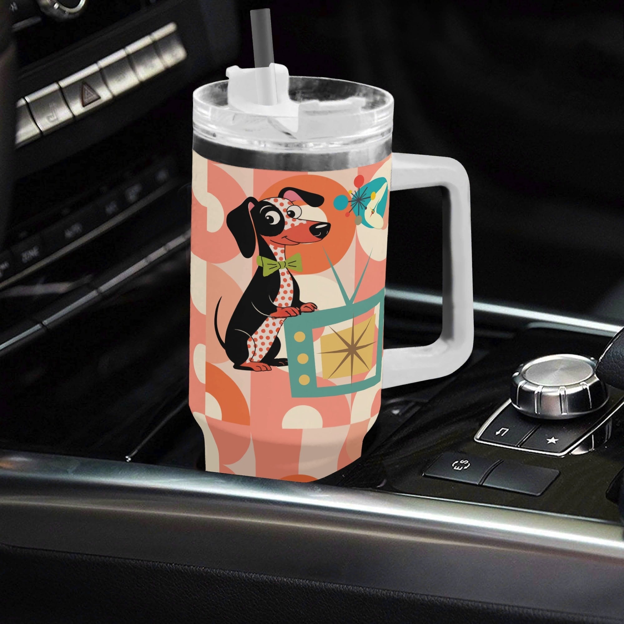 Kate McEnroe New York Doxie Dog Retro Kitschy Mid Century Modern 40oz TumblerTumblersNVOZ3Q2Y-1