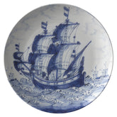 Kate McEnroe New York Dutch Delft Blue Whaling Ship Dinner PlatesPlatesP22 - DDB - SHP - 2S