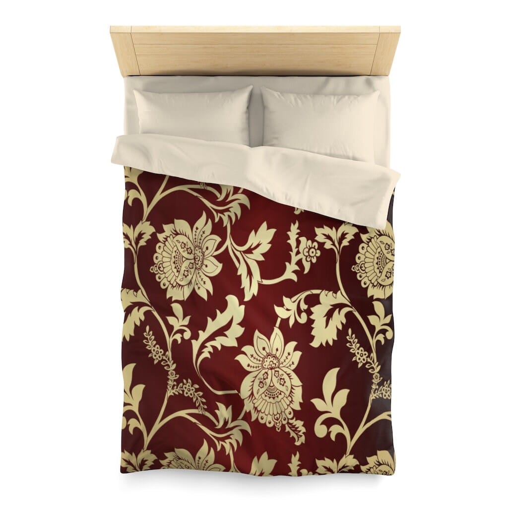 Kate McEnroe New York Duvet Cover in Traditional Indian Floral Paisley, Custom Designed Luxury Floral Duvet Cover, Queen &amp; Twin Size Microfiber Bedding, Home Gift Duvet Covers