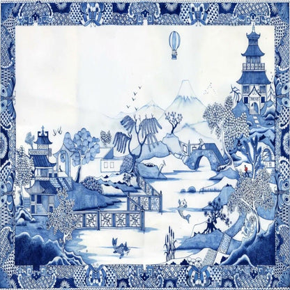 Kate McEnroe New York Duvet Cover set in Blue Willow Chinoiserie, Blue and White Chinoiserie Floral Duvet Cover, Queen King Size Microfiber Bedding, Wedding Gifts Duvet Covers