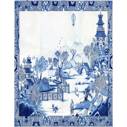 Kate McEnroe New York Duvet Cover set in Blue Willow Chinoiserie, Blue and White Chinoiserie Floral Duvet Cover, Queen King Size Microfiber Bedding, Wedding GiftsDuvet Covers10825587894700841819