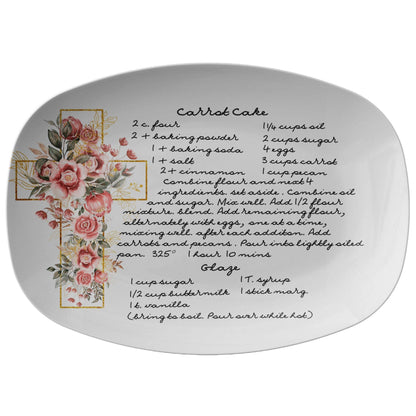 teelaunch Easter Cross Handwritten Recipe Platter, Personalized Easter Gift, Family Heirloom Keepsake Kitchenware default 9727