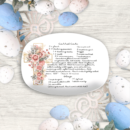 Kate McEnroe New York Easter Cross Handwritten Recipe Platter, Personalized Easter Gift, Family Heirloom Keepsake Serving Platters default 9727
