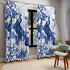 Kate McEnroe New York Elegant Chinoiserie Floral Peacock Window Curtains, Blue and White Botanical Toile Panels with Peacocks and Jungle MotifsWindow CurtainsW3S - PEA - COK - SH4