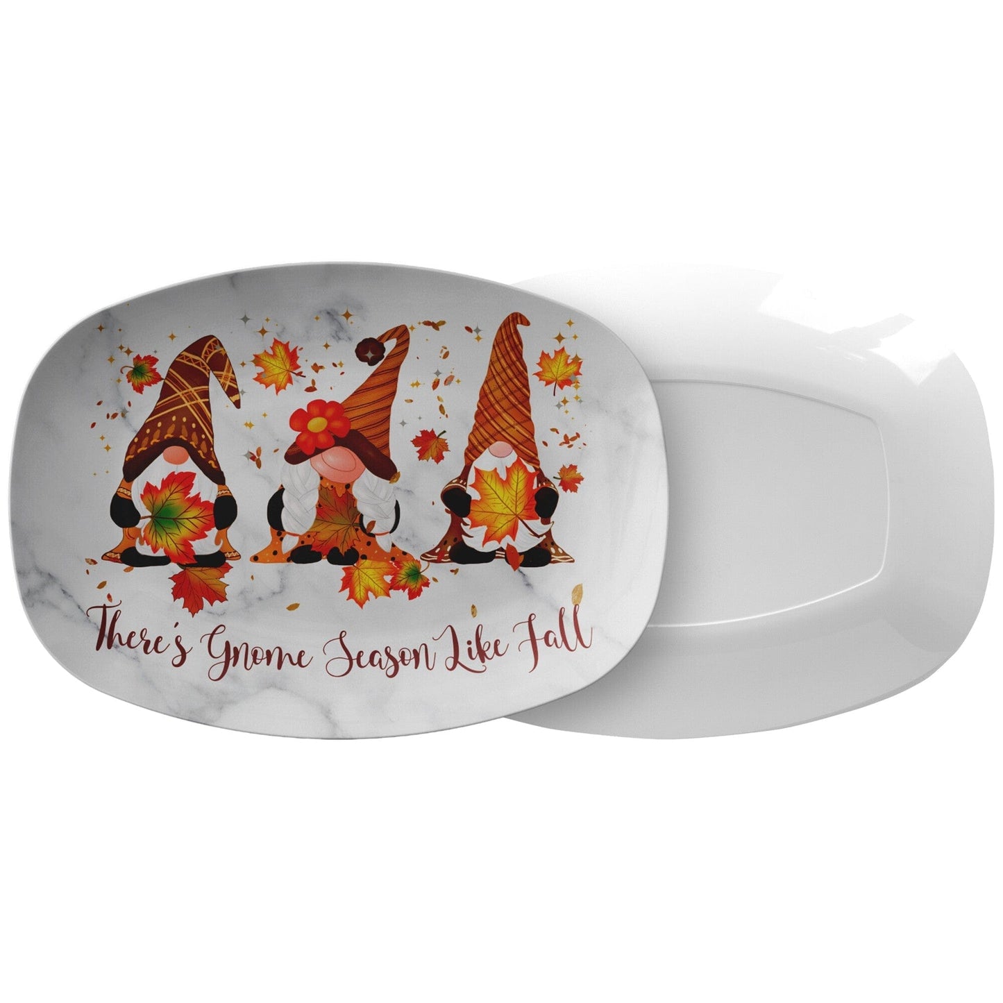 Kate McEnroe New York Fall Gnome Serving Platters with Phrase Theres Gnome Season Like Fall Serving Platters