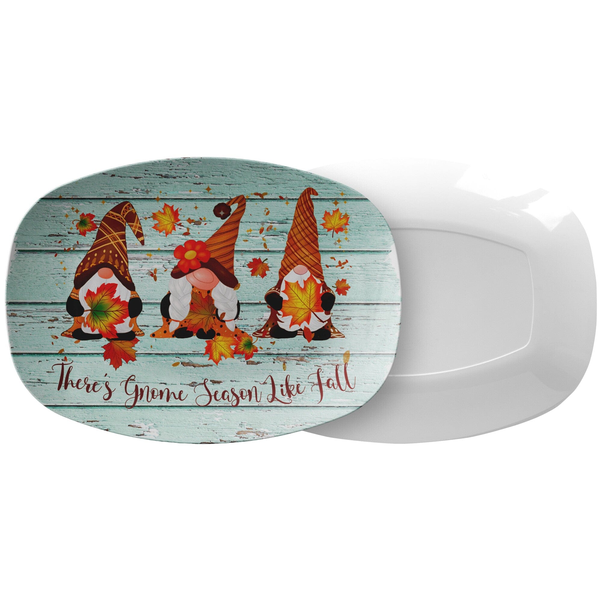 Kate McEnroe New York Fall Gnome Serving Platters with Phrase There&