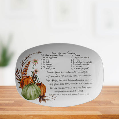 teelaunch Fall Handwritten Recipe Platter, Personalized Handwriting Recipe Card Plate Keepsake for Family Heirloom Recipes Kitchenware 9727