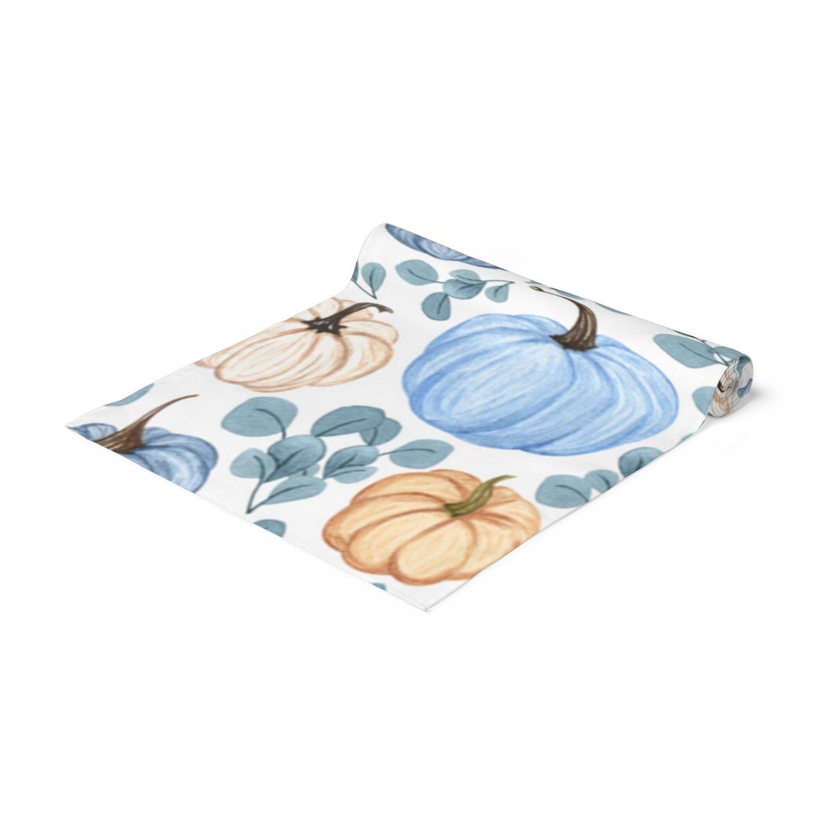 Kate McEnroe New York Fall Table Runner Blue Pumpkin Farmhouse Floral Thanksgiving DecorTable Runners10887444341079734443