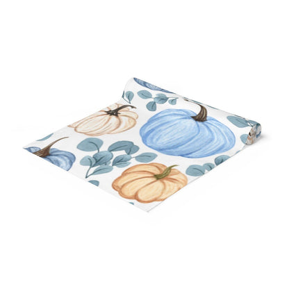 Kate McEnroe New York Fall Table Runner Blue Pumpkin Farmhouse Floral Thanksgiving DecorTable Runners10887444341079734443