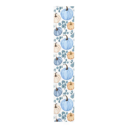 Kate McEnroe New York Fall Table Runner Blue Pumpkin Farmhouse Floral Thanksgiving DecorTable Runners10887444341079734443