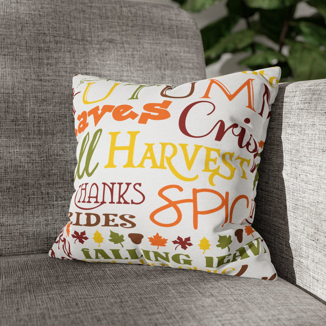 Printify Fall Throw Pillow Cover, Farmhouse Decor, Pumpkin Patch, Hayrides, Thanksgiving Fall Trend Cushion Covers Home Decor 14&quot; × 14&quot; 64905259247373300519