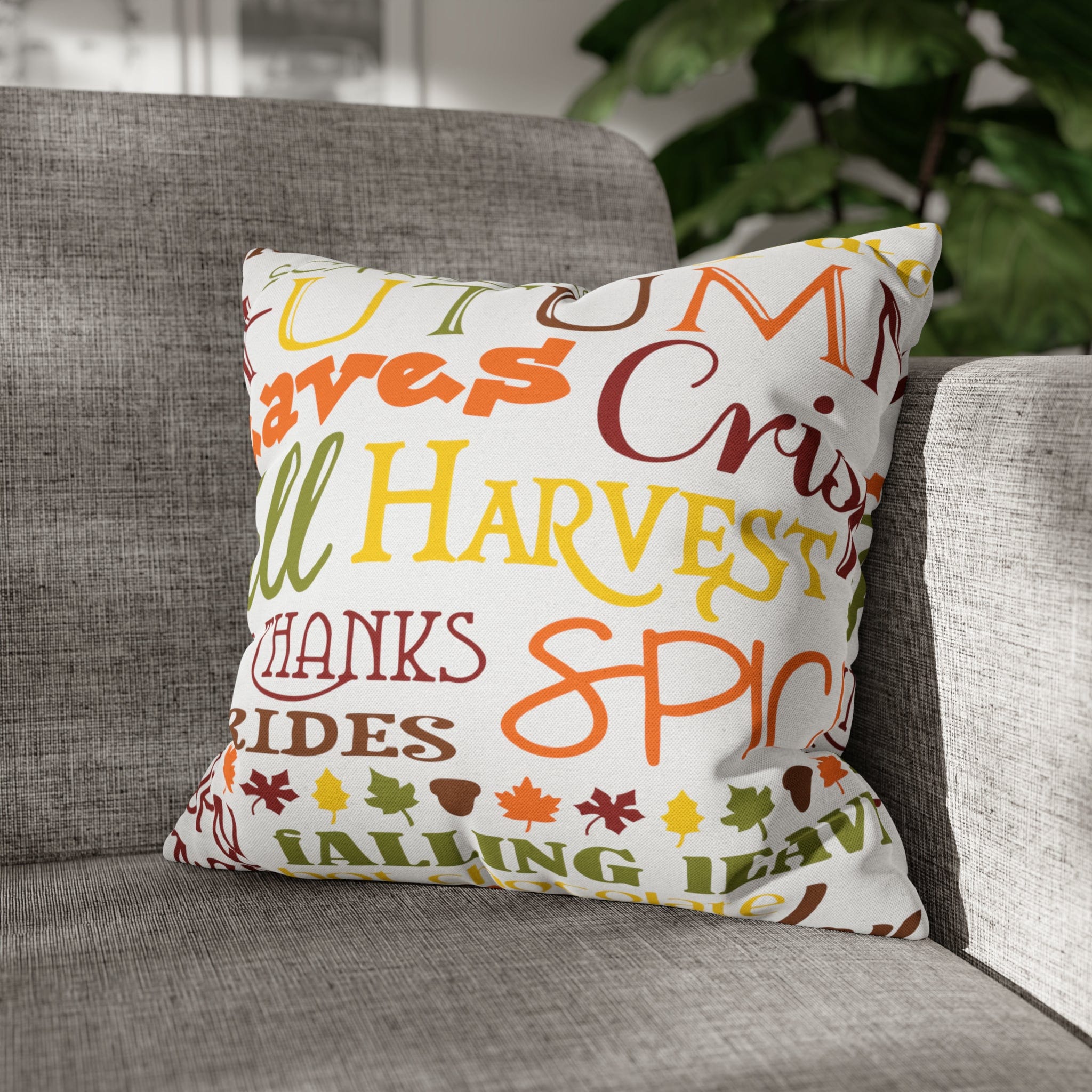 Printify Fall Throw Pillow Cover, Farmhouse Decor, Pumpkin Patch, Hayrides, Thanksgiving Fall Trend Cushion Covers Home Decor 16&quot; × 16&quot; 94741716022072909498