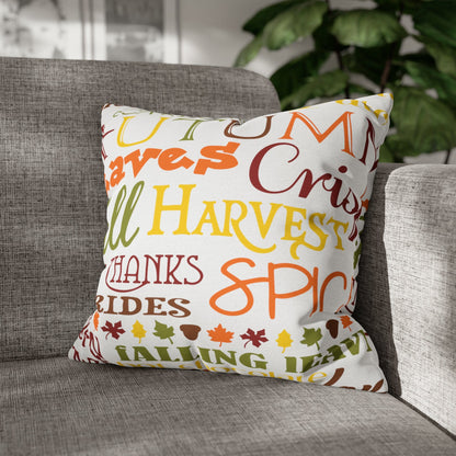 Printify Fall Throw Pillow Cover, Farmhouse Decor, Pumpkin Patch, Hayrides, Thanksgiving Fall Trend Cushion Covers Home Decor 18&quot; × 18&quot; 70497777776247065916