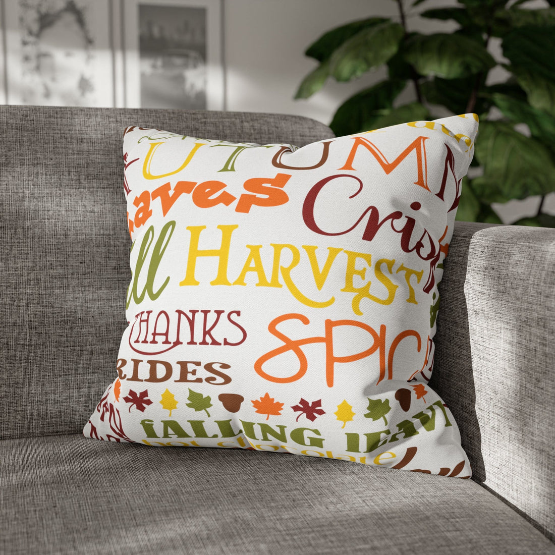 Printify Fall Throw Pillow Cover, Farmhouse Decor, Pumpkin Patch, Hayrides, Thanksgiving Fall Trend Cushion Covers Home Decor 20&quot; × 20&quot; 82527454913938776989