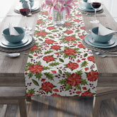 Kate McEnroe New York Farmhouse Poinsettia Christmas Floral Table RunnerTable Runners49272438048298413999