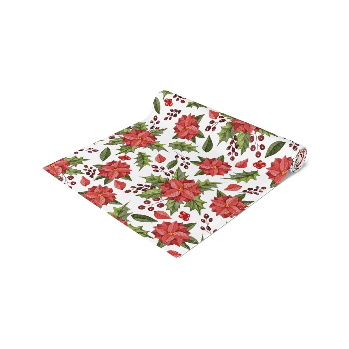Kate McEnroe New York Farmhouse Poinsettia Christmas Floral Table RunnerTable Runners49272438048298413999