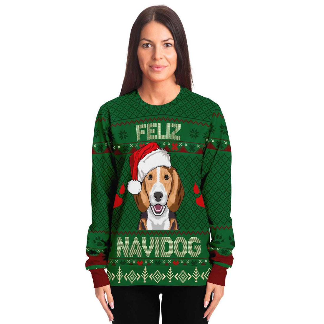 Kate McEnroe New York Feliz Navidog Beagle Ugly Christmas SweatersSweatshirtSBSWF_D - 1207 - XS