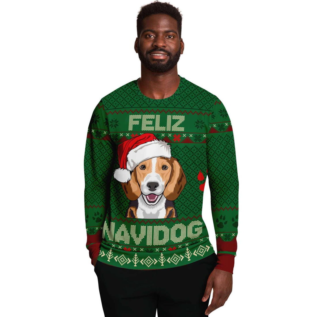 Kate McEnroe New York Feliz Navidog Beagle Ugly Christmas SweatersSweatshirtSBSWF_D - 1207 - XS